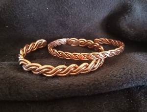 Luxury Handmade Copper <b>Bracelet</b> For Women With Antique Texture And Elegant Adjustable Wrist Design - Product Image 1