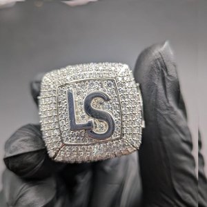 Custom Initial <b>Ring</b> VVS Moissanite Diamond <b>Iced</b> Out <b>Ring</b> Enamel Country Flag Hip Hop Signet <b>Ring</b> - Product Image 4