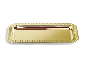 Bandeja Rectangular para Servir Deliciosos Platos de Postre en Hoteles y Restaurantes, Bandeja de Metal Dorada para Servir - Product Image 3