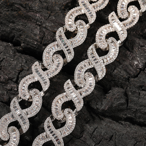 Luxury <b>Iced</b> <b>Out</b> Infinity Link Bracelet Moissanite Diamond 925 Silver Hip Hop Jewelry - Product Image 5