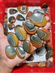 Cabochon en jaspe polychrome 100% naturel, dos plat, bijoux faits à la main, ASHU GEMS, certifié par une tierce partie, Rajasthan - Product Image 3