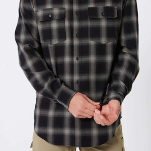 เสื้อเชิ้ตผ้าฟลานเนลบุซับในแบบเงียบสงบ เป็นมิตรกับสิ่งแวดล้อม สไตล์สตรีท สำหรับผู้ชาย ผ้าฝ้าย/โพลีเอสเตอร์ แขนยาว มีกระเป๋าเสื้อ  ลดราคาพิเศษประจำปี 2026 - Product Image 4