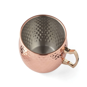 Modern Designer Pure Copper Hammered Moscow Mule <b>Mugs</b> With Brass Handle Perfect For Cocktails Beer And Iced Beverages - Product Image 5