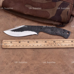 Cuchillos de caza hechos a mano con hojas de acero al carbono de punta caída, mango de madera de espiga completa, grado industrial, en bruto para fabricación de cuchillos personalizados, venta al por mayor OEM - Product Image 4