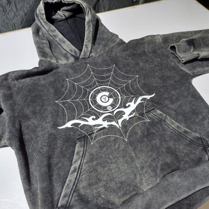 Sudadera con Capucha de Algodón Grueso para Hombre con Logotipo Personalizado y Lavado Ácido |   Sudadera Oversize Vintage Estilo Urbano |   Sudaderas con Estampados Gráficos de Alta Calidad - Product Image 1
