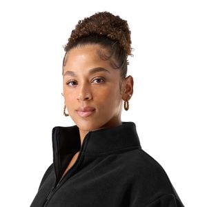 Chaqueta de Forro Polar para Mujer, Negra, con Cierre Completo, Estilo Bomber, Manga Larga, Cálida, Informal, para Gimnasio, Ejercicio, Ligera, con Bolsillo - Product Image 2