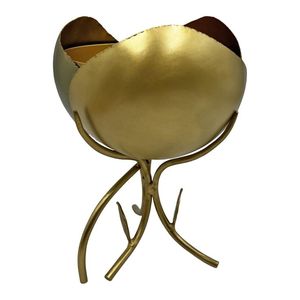 Moderno Tazón Metálico Hecho a Mano con Acabado Pulido en Color Dorado, Tazón Decorativo para Accesorios del Hogar, Centro de Mesa, Frutero en Venta - Product Image 1