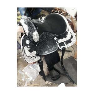 Sillín de caballo de cuero genuino indio Estilo occidental elegante en atractivo color marrón Precio de descuento para pedidos a granel - Product Image 1