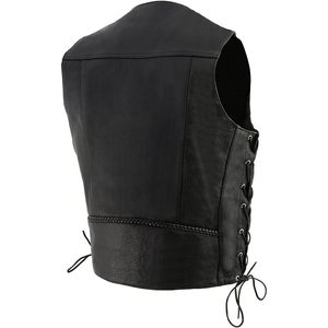 Chaleco de Motociclista de Cuero Negro Premium para Hombre ML1359 2025 con Cierre de Broches de Níquel Buffalo - Product Image 3