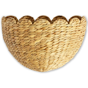 Scalloped Wicker <b>Wall</b> <b>Basket</b>, Handwoven Rattan Hanging <b>Storage</b> <b>Basket</b> <b>for</b> Home Decor, Nursery, Entryway & Living Room - Product Image 1