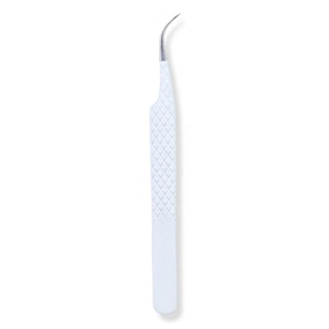 Pinzas para Pestañas de Acero Inoxidable, Marca Privada, Logotipo Personalizado, Punta de Fibra Blanca, Negra, Beige, para Extensión de Pestañas de Volumen, Uso en Salón - Product Image 2
