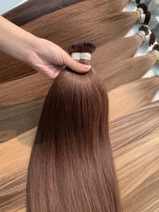 Extensiones de Cabello Vietnamita Virgen 100% de 24 Pulgadas Más Vendidas, con Puntas K, Liso Natural, Tono Naranja, Resistentes a la Caída, Súper Doble Trama - Product Image 1