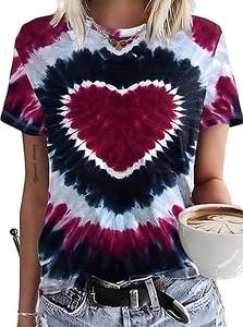 T-shirt Tie-Dye Oversize Femme Tendance Streetwear Décontracté Vintage Respirant Teint par Trempage - Product Image 5