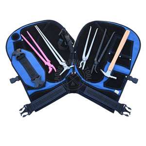 Kit d'outils de ferrage pour chevaux, tablier en cuir, écarteur de sabots, marteau à long manche, croc de ferrage courbé en acier inoxydable - Product Image 1