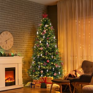 Albero di Natale Artificiale in Pino da 300 cm con 400 Luci LED, Base Decorativa e Ornamenti - Product Image 3