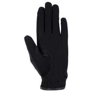 Guantes de equitación de alta calidad con inserciones elásticas, refuerzo elástico en la muñeca, sujeción con velcro para las riendas. - Product Image 3