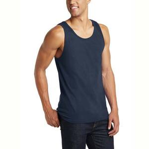 Plain Men's 100% Cotton Breathable Sporty Crewneck Tank Top Sleeveless Outdoor Custom Logo - Product Image 4