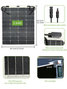 세미 플렉시블 태양 전지 모듈 50W 80w 100w 160w 해양 태양 광 발전 유연한 패널에 매우 경쟁력있는 가격