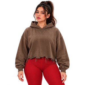 Sudadera con Capucha Oversize para Mujer, Negra y Gris, con Forro Polar, Hombros Caídos, Manga Larga, para Otoño - Product Image 2