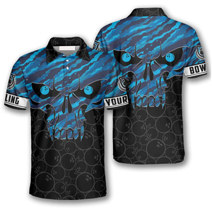 เสื้อเจอร์ซีย์โบว์ลิ่งแขนสั้นสำหรับผู้ชาย OEM ลายพรางพิมพ์ลายแบบระเหิด ระบายอากาศได้ดี มีปก เสื้อกีฬา เสื้อท็อปสำหรับฤดูร้อน ชุดกีฬา - Product Image 1