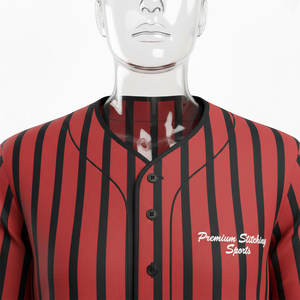 Maillot de baseball personnalisé authentique noir et blanc à rayures fines – Vente chaude en gros – Maillot de baseball imprimé - Product Image 4