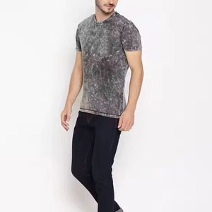 T-shirt long surdimensionné 100 % coton délavé à l'acide pour homme, style streetwear vintage, manches courtes, haute qualité, vente en gros personnalisée - Product Image 2