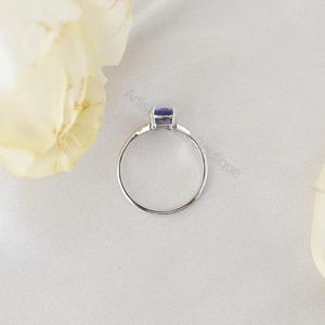 Anillo de Tanzanita Natural con Diamantes, Plata de Ley 925 y Oro Sólido de 14K, Joyería Fina, Proveedor Mayorista OEM ODM - Product Image 5