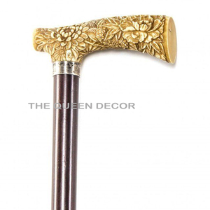 Canne de marche au design classique en bois et aluminium doré, forme unique, qualité supérieure, poignée confortable, cadeau idéal - Product Image 4