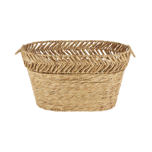 Convenient Water Hyacinth <b>Storage</b> <b>Basket</b>, Hand Woven <b>Storage</b> Hamper With Handle Premium Handcrafted Home Decor From Vietnam - Product Image 5