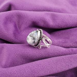 Dendritic <b>Opal</b> <b>Ring</b> Sterling <b>Silver</b> Handcrafted Boho Cabochon Jewelry IGI Certified High Quality Christmas Gift for Her Mom - Product Image 2