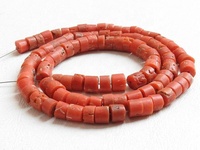 Perles de corail rouge italien certifié, lisses, forme Heishe, type pièce de monnaie, brin de 16 pouces, 4-5 mm, pour la fabrication de bijoux en gros et le bricolage