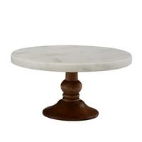 Support à gâteau rond en résine fait main, design marbré vert, 1 pièce