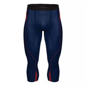 Leggings de compression pour hommes en polyester et élasthanne, 4 aiguilles, coutures plates, collants de compression longs, pantalons de compression - Product Image 1