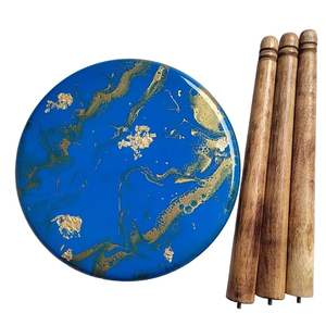 Mesa de Centro Multifuncional de Resina y Madera Natural con Patas Plegables, Tapa Redonda de 12'' y 15'' de Alto, Ideal para Bodas y Diwali - Product Image 5