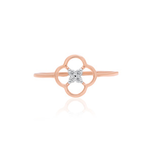 Anillo de Oro Rosa con Diamante Natural de 0.06 Quilates, Corte Brillante Redondo, Claridad VS SI, Joyería Fina Clásica y Elegante - Product Image 2