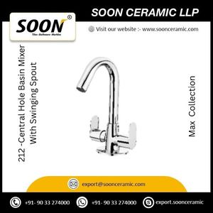 Basin Faucet 212 Central Hole Basin Mixer With <b>Swinging</b> Spout Stainless Steel Polished Sustainable Modern Design Wall-Mounted - Product Image 6