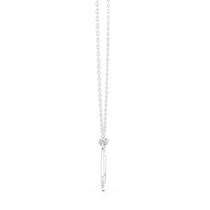 Collar de Diamantes Cultivados en Laboratorio de 0.10 CT con Certificación IGI, Chapado en Rodio y Plata de Ley, Diseño Moderno con Contorno Flotante para Mujer, de Krishnam Jewel - Product Image 2