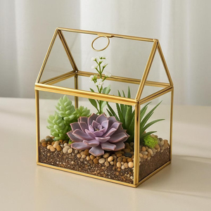Caja de Vidrio de Diseño para Anillos de Boda, Caja de Vidrio con Forma de Casa, Organizador de Joyas, Decoración de Mesa a un Precio Razonable - Product Image 1