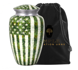 โกศบรรจุอัฐิแบบยุโรป ลายธงชาติอเมริกัน สำหรับผู้ใหญ่ โกศอนุสรณ์รำลึกความรักชาติ เป็นมิตรกับสิ่งแวดล้อมและทนทาน ทำจากอะลูมิเนียม - Product Image 3