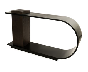 <b>Black</b> Acrylic <b>Console</b> Table Curved Living Room Side Table Display Rack Magazine Stand - Product Image 2