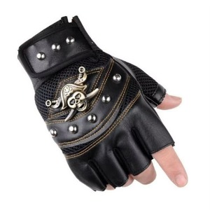 Gants tactiques en cuir respirant pour l'hiver, demi-doigts, pour moto et cyclisme, unisexe, légers, pour les sports de plein air - Product Image 3