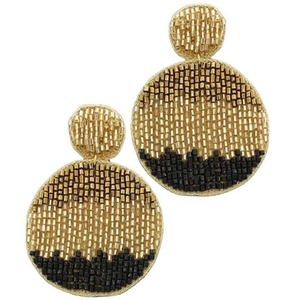 Boucles d'oreilles brodées d'Inde, broderie de perles de rocaille tendance pour femmes et filles, artisanat de point de croix par MD HANDICRAFTS - Product Image 2