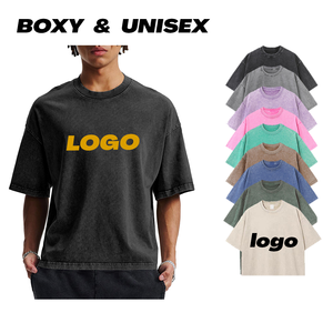 เสื้อยืดโอเวอร์ไซส์สไตล์วินเทจสำหรับผู้ชาย พิมพ์โลโก้ได้ แขนสั้น คอกลม สตรีทแวร์ - Product Image 5