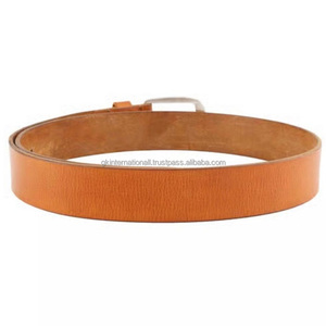 Cinturón Casual de Cuero Marrón para Hombre, Hecho a Mano, Súper Suave, con Hebilla de Aleación de Zinc Plateada Mate de Alta Calidad, Venta al Por Mayor - Product Image 1