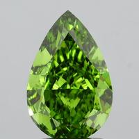Diamant de laboratoire CVD de 2,00 ct, vert vif fantaisie, taille poire, pureté VVS2, certifié IGI, modèle EC017735, pour la fabrication de bijoux