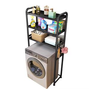 Estante de almacenamiento de pie para lavadora, estante para sobre inodoro, marco de acero al carbono audaz, estante para lavadora de 3 niveles - Product Image 1