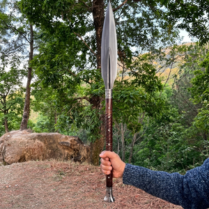 SAZ ENTERPRISES Hache forgée à la main, lame en acier à haute teneur en carbone, manche en bois de rose, prête au combat, lance médiévale, OEM industriel, DIY - Product Image 6