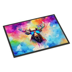Hippie Animal Moose Paillasson Antidérapant Lavable Low Pile 24H X 36W Tapis de porte avant intérieur et extérieur pour entrée - Product Image 1