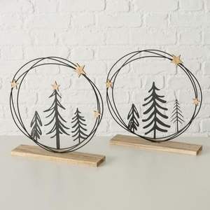 Centre de table esthétique en métal pour Noël, décoration rustique pour la table des fêtes, pour la salle à manger et la décoration de la maison - Product Image 1