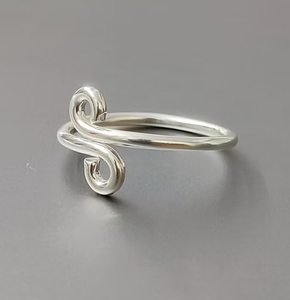 Minimalist <b>925</b> <b>Silver</b> <b>Ring</b> With Elegant Spiral Design Unisex Everyday Wear Jewelry - Product Image 2